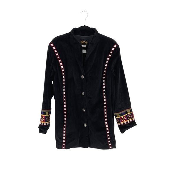 Vtg Bob Mackie Wearable Art Embroidered Corduroy Jacket - Plus 1X - Artsy - Picture 1 of 8